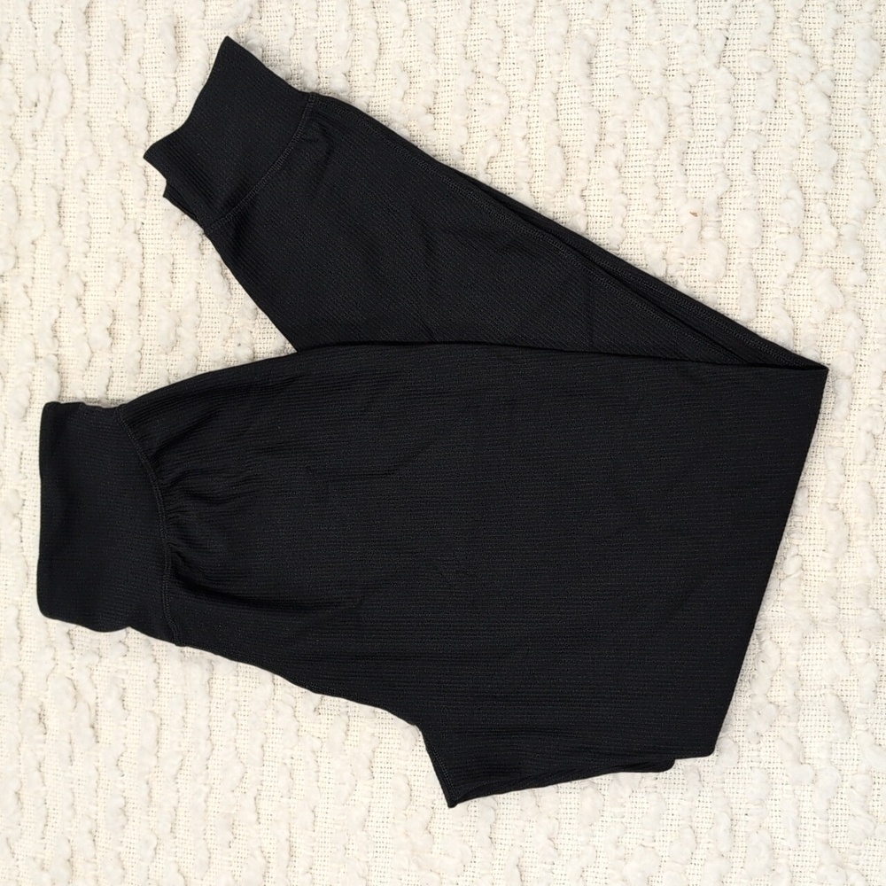 Old Navy Women's High-Waisted PowerSoft Pocket Joggers Ribbed Black Small Tall